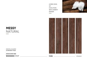Azulejos de porcelana con aspecto de madera de 200x1200mm, textura Natural, acabado mate, antideslizante, Ideal para uso en interiores, la mejor calidad de grado AAA - Product Image 3