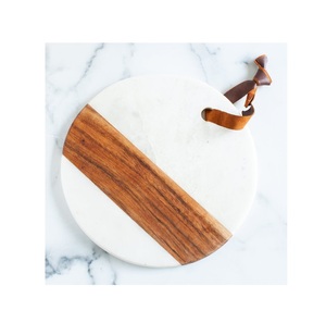 Tabla de cortar de mármol y madera, tablas de cortar de cocina personalizadas decorativas, tabla de charcutería de queso de mármol - Product Image 4