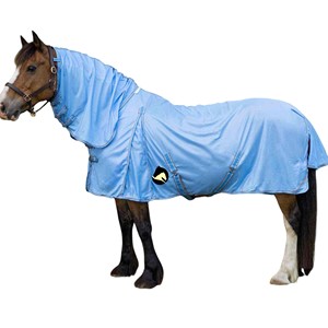 Tapis de cheval combiné en maille respirante avec couvre-cou Feuille d'été légère pour la protection contre les UV et les insectes fabriquée en Inde - Product Image 1