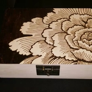 LOOKING DESGIAN NATURAL WOODEN Premium Printed Home Wooden Tabletop Spice Box With Separate Compartments for Spices and - Product Image 1