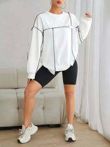 เสื้อสเวตเตอร์มีฮู้ดของผู้หญิงเสื้อสเวตเตอร์มีฮู้ดเย็บแบบไม่ซ้ำใครใส่สบาย - Product Image 3