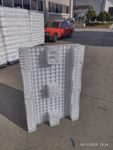 Paleta de Plástico Blanca de Grado Alimenticio de 80x120x15 cm con Superficie Sólida para Almacén y Transporte - Product Image 3