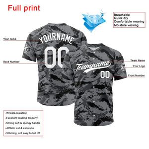 Nouveau fabricant de vêtements de baseball au Pakistan, maillots de softball de couleur unie noire, logo, manches courtes, col en V, t-shirt, service OEM - Product Image 2
