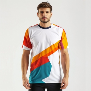 Impression par sublimation personnalisée T-shirt à manches courtes pour hommes 100% polyester tricoté style sportif Design vierge - Product Image 4
