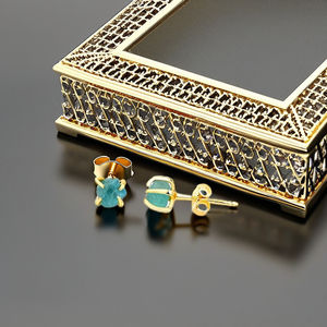 5-7mm Genuine Apatite Gemstone <b>Stud</b> Earrings Handmade 925 <b>Sterling</b> <b>Silver</b> Classic Artisan Jewelry March Birthstone Gifts - Product Image 4