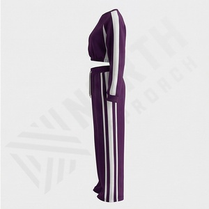 Conjunto Deportivo de Dos Piezas para Mujer, Diseño Sólido, Logotipo Personalizado, Cuello Alto, Chándal, Invierno, Precios al por Mayor, Color Personalizado - Product Image 3