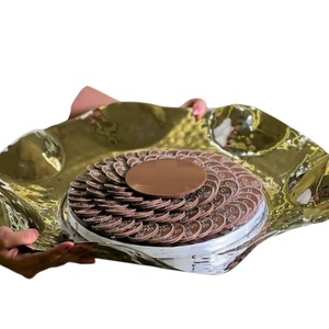 Qualité supérieure Argent Métal En Acier Inoxydable Bol Dessert Titulaire Pour La Restauration À Domicile-Meilleure Vente Chocolat Plat De Service En Vente - Product Image 4