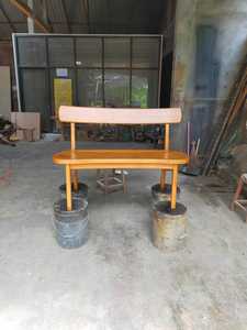 Banco de madera maciza hecho a mano con respaldo en estilo curvo hecho de plantación forestal teca madera natural muebles de Banco de balcón - Product Image 6