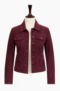 Veste de motard vintage pour homme Jeanne en daim de chèvre Berry avec fermeture éclair, col montant, vêtement d'extérieur décontracté, look classique - Product Image 5