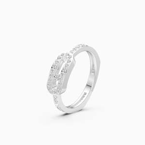 Round <b>Open</b> Hexagon Lab Grown Diamond Eco Friendly Daily Wear <b>Ring</b> With 0.3 Ct | In 9K Yellow White And Rose Gold - Product Image 2