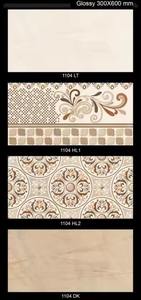 Azulejos de pared de cerámica impermeables de porcelana de 300x600mm, porcelana esmaltada brillante Digital de 12x24 para baño de fábrica de La India - Product Image 4