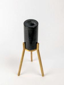 Llamativo portavelas de forma cilíndrica con tapa de mármol blanco con marco de Metal decoración de iluminación real soportes de velas decoración del hogar - Product Image 4