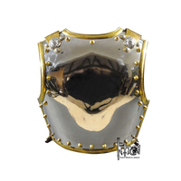 Armure de poitrine ajustable en acier et en laiton médiévale, découpée à la main, dorée polie, garde-corps britannique, cuirasse, vêtement