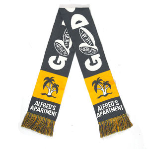 High Quality Polyester Casual Gift Autumn Warm Short <b>Scarf</b> Jacquard Tassel Knitted Soccer Football Club Fans <b>Women</b> Durable - Product Image 1