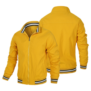 Wholesale Customized <b>Men</b> Bomber <b>Jackets</b> <b>Canvas</b> Stand Collar Front Logo Waterproof Breathable All Sizes Available - Product Image 6
