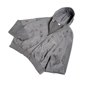 Hoodies et Sweat-shirts Homme Oversize Vintage Personnalisés Imperméables à Fermeture Éclair, Effet Délavé et Vieilli, Confort Extérieur, Fabricants - Product Image 1