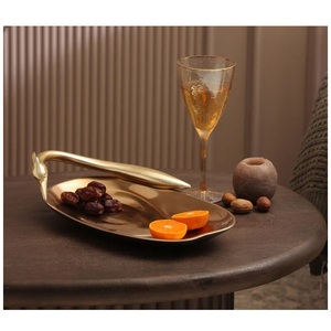 High Quality Aluminum Gold Round Serving <b>Tray</b> for Weddings & Ramadan Dinners for Cookies Food Serving <b>Tray</b> - Product Image 5