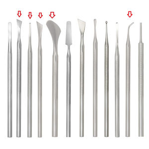 Outil professionnel de pédicure manucure double face avec poussoir à cuticules en acier inoxydable de 6 styles pour le nettoyage des ongles - Product Image 2