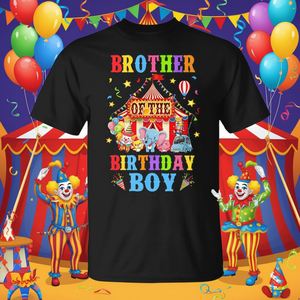 T-Shirt Promozionale Personalizzabile per Festa a Tema Circo e Carnevale 'Fratello del Compleanno' - Product Image 3