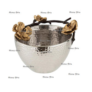 Stainless Steel Hammered Fruits Serving Bowl Hotel Home And Restaurant Food Serving Bowl At <b>Cheapest</b> Price - Product Image 3