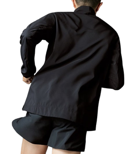 Veste de survêtement noire en polyester imperméable à demi-zip personnalisée pour hommes, style streetwear - Product Image 2