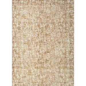 Tapis en laine noués à la main Thyme Gold, classique AKWT-1112, tissage plat jacquard, fait main, rectangulaire, abstrait, pour la maison, le couloir, viscose - Product Image 1