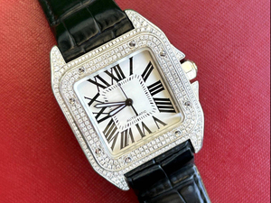 <span class=keywords><strong>Montre</strong></span> mécanique pour <span class=keywords><strong>homme</strong></span> de luxe avec bracelet en cuir de crocodile noir saphir moissanite 20 mm et cadran à aiguilles - Product Image 2