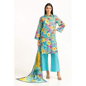 Traje Casual Azul de 3 Piezas con Estampado para Mujer, para Oficina o Temporada de Verano, Decorado con Botones - Product Image 1