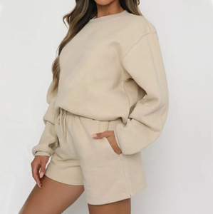 Chaquetas cortas para mujer, conjunto de pantalones cortos de dos piezas para mujer, ropa de invierno, conjuntos de dos piezas, conjuntos de pantalones cortos personalizados para mujer, dos piezas - Product Image 4