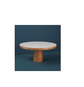 Wholesale <b>Marble</b> <b>Cake</b> Holder Brass Base Wedding Golden Metal Base White <b>Marble</b> Top <b>Cake</b> <b>Stand</b> Tray for Hot Piece - Product Image 6