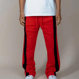 Pantalons évasés stretch pour hommes, coupe ajustée sur les cuisses, bas large pour un look élégant, pantalons évasés taille haute pour hommes - Product Image 5