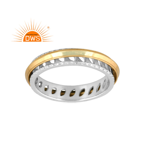 Bague tournante artisanale en argent sterling fin, bijoux en argent pour femme, cadeau pour elle, fabricant de bijoux sur mesure - Product Image 1