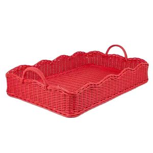 Le plus récent bol de service de fruits en rotin rond uni avec poignée meilleur bol de service décoratif de table pour la maison et l'utilisation de table - Product Image 2
