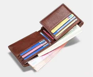 กระเป๋าสตางค์แฟชั่นหนังแท้สองพับดีไซน์คลาสสิกและเพรียวบางพรีเมียม - Product Image 3