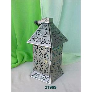 Linterna de hoja de hierro plateada decorativa para decoración del hogar Centro de mesa y eventos de boda - Product Image 1