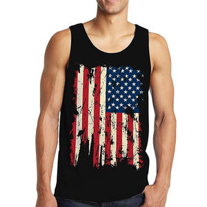 Débardeurs décontractés pour hommes Respirants 100% coton Chemises sans manches imprimées personnalisées - Product Image 3