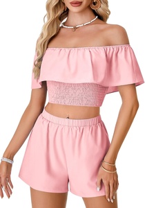 Conjuntos cortos casuales de verano para mujer, camiseta corta con estampado de letras y pantalones cortos a juego, conjunto de dos piezas corto de invierno para mujer - Product Image 2