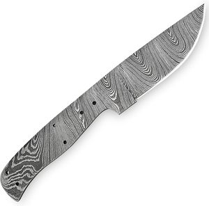 Hoja en blanco Tang completa de acero de Damasco hecha a mano personalizada para suministros de fabricación de cuchillos Cuchillo de camping de caza estilo vaquero compatible con OEM - Product Image 5