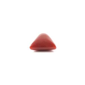 พลอยแดงคอรัลสังเคราะห์ 4.8 กะรัต คุณภาพสูง ขัดเงา ขนาด 8 มม. พลอยสีขาว - Product Image 3