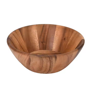 Tazón de madera redondo para mezclar ensaladas de frutas y verduras de cocina gruesa pequeña personalizada gratis al por mayor de tradebit - Product Image 1