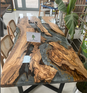 Color Pigment <b>Epoxy</b>, Dining Room <b>Table</b> Custom Handmade Custom <b>Epoxy</b> <b>Table</b> - Product Image 2