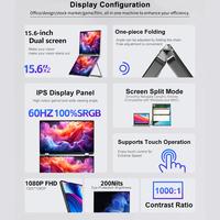 Moniteur portable Eimio Trending Delta 15,6 pouces 60 Hz 1080p IPS Type-C pour ordinateur portable avec 100 % sRGB et temps de réponse de 6 ms