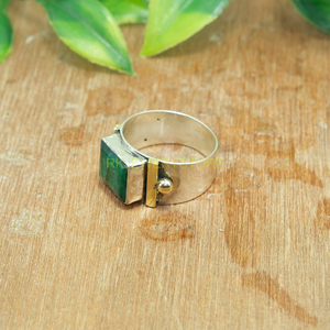 Bague en émeraude verte en argent sterling 925 |   Bague en laiton avec pierre verte |   Bijoux en pierres précieuses |   Cadeau de Noël pour elle | - Product Image 2