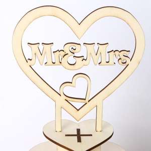 ที่วางกลางโต๊ะแต่งงานรูปหัวใจลูกกวาดช็อคโกแลตทำจากไม้สำหรับบ้าน - Product Image 4