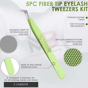 Pince à épiler pour extensions de cils avec logo et couleur personnalisés, livraison rapide, testée à la main, OEM ODM, acier inoxydable, pointe en fibre. - Product Image 4