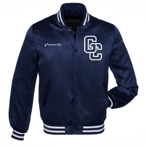 Chaqueta Bomber Varsity de Invierno para Hombre, Talla Grande, con Cuello Alto y Logotipo Frontal, Reversible y Resistente al Viento, Tejido Satinado - Product Image 3