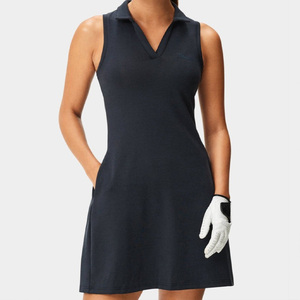 Robes de golf pour femmes, vente en gros personnalisée OEM ODM, vêtements de sport respirants en coton et élasthanne tissé pour l'été - Product Image 1