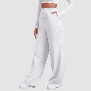 Nouveau pantalon de survêtement haut de gamme décontracté uni pour femmes personnalisé nouveau pantalon de survêtement respirant 100% coton biologique pantalon baggy pour femmes - Product Image 5