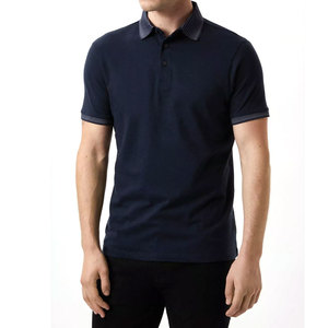 Logotipo personalizado 100% algodón para Polo para hombres camisetas de golf en blanco antiarrugas con patrón de impresión de diseño personalizado - Product Image 1