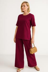 Conjunto de Dos Piezas de Poliéster Cómodo en Color Borgoña Intenso para Uso Casual o Semi Formal Disponible en Tallas M L XL XXL - Product Image 6